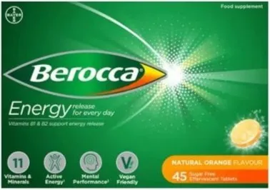 Berocca Energy Release Effervescent Tablets Orange Flavour