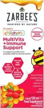 Zarbee’s Children’s MultiVits and Immune Support 3+ Years (120ml)